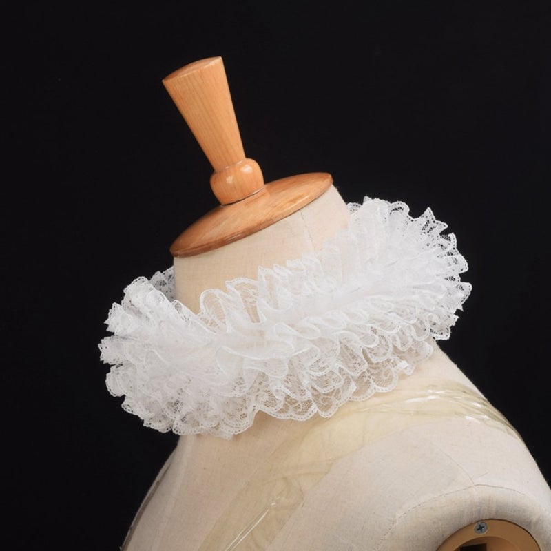 BLESSUME 1pc Lace Renaissance Neck Ruffle Collar(15.5") - Image 5